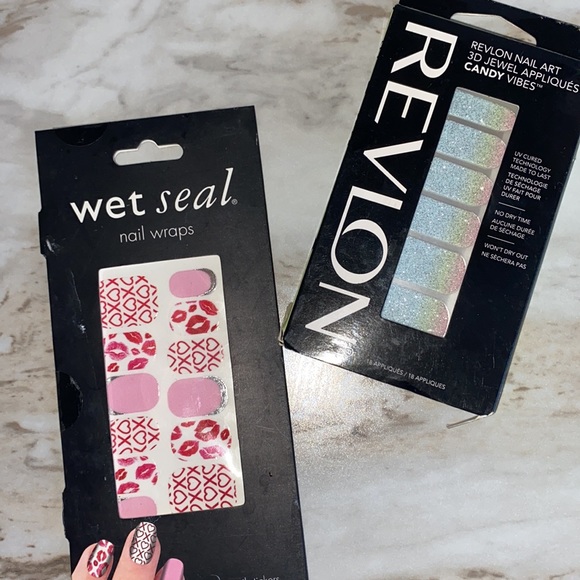 🪞 NEW set of nail art jewel appliqué wrap set of 2 - Picture 1 of 6